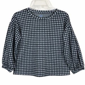 Old Navy Girls Check Puff Sleeve Top